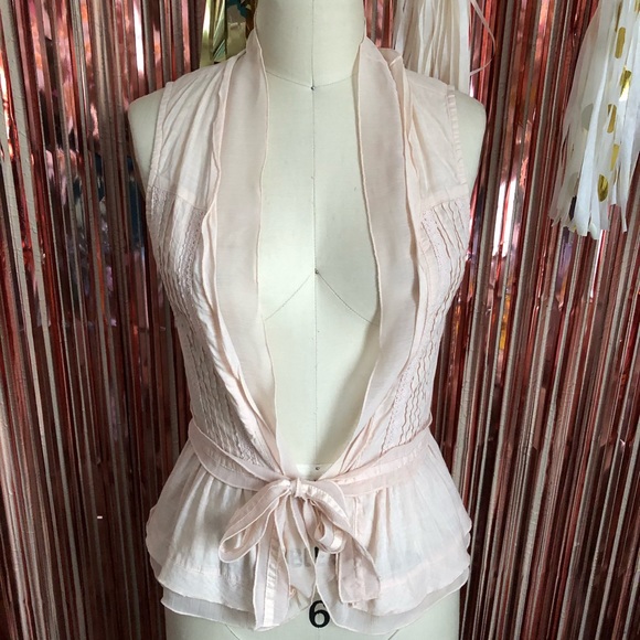 Pink Frilly Tie Vest - Picture 1 of 7